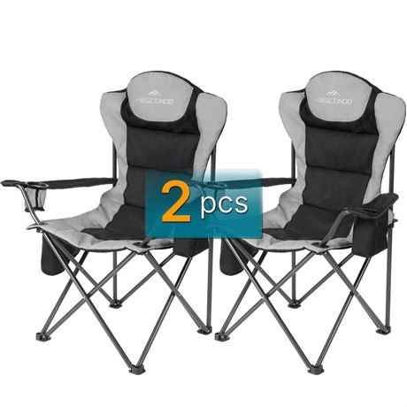ABSCONDO Camping Chairs for Adults, Oversized Folding Camp Chair for Outdoor
