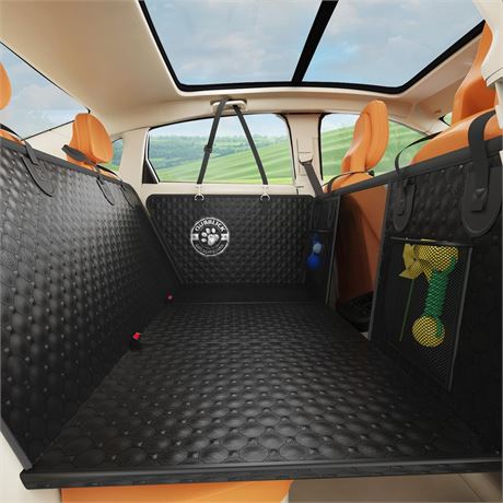 Dog Car Seat Cover for Back Seat,Upgraded PU Leather Dog Seat Cover with Hard