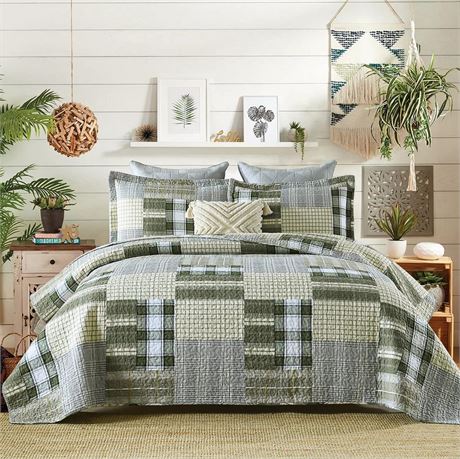 Quilts King Size - King Quilt Bedspread Sets, 100% Cotton Patchwork Quilt