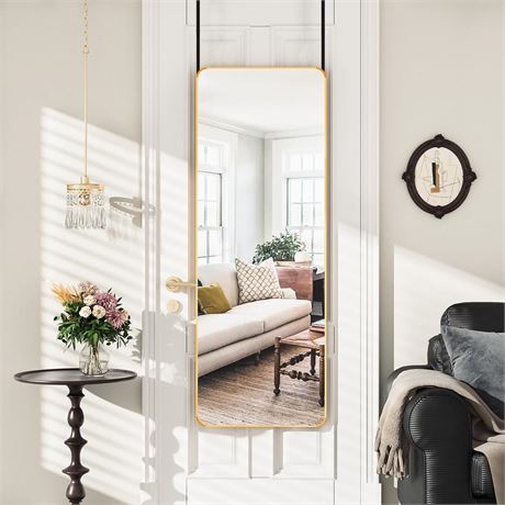 Antok Door Mirror, Full Length Mirror Over The Door, 14'' x 48'' Hanging