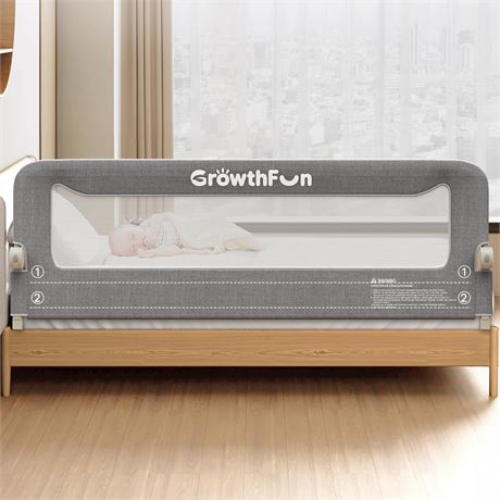 Foldable Bed Rail for Toddlers, 71in Reinforced Carbon Steel Frame&Connectors,