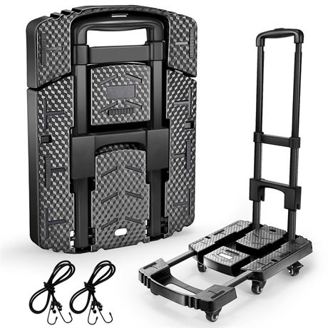 Folding Hand Truck 500lbs, Portable Heavy Duty Dolly Cart, 6 Wheels Collapsible
