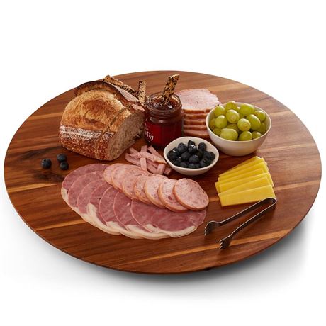 21" Acacia Lazy Susan Turntable for Table - Wooden Charcuterie Boards Cheese