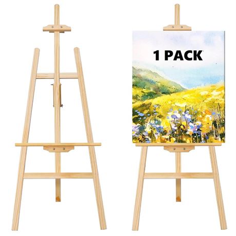 1 Pack Wooden Easel for Painting - Wooden Easel Stand for Sign - Wood Easel for