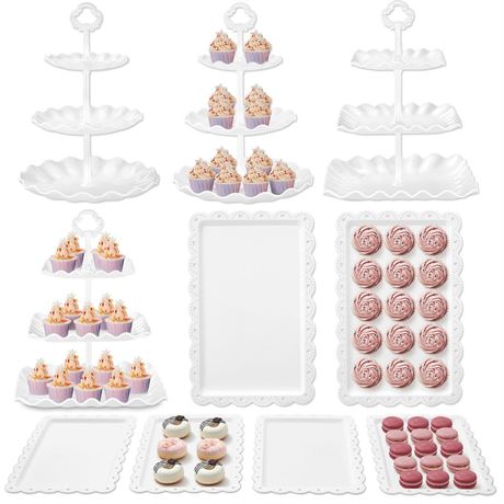 Kootek Dessert Cupcake Stand, 10pcs Dessert Table Display Set, 3 Tiered Cup