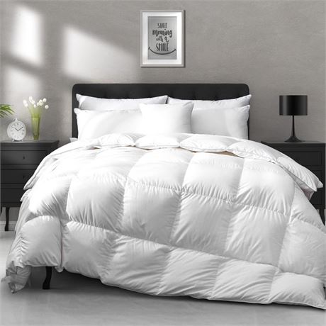 APSMILE Lightweight Goose Feather Down Comforter Queen Size - Cooling Bed