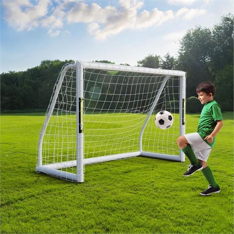 Soccer Goal Backyard 12x6FT/10×6.5FT/8x6FT/8x5FT/6x4FT Soccer Net with Carry