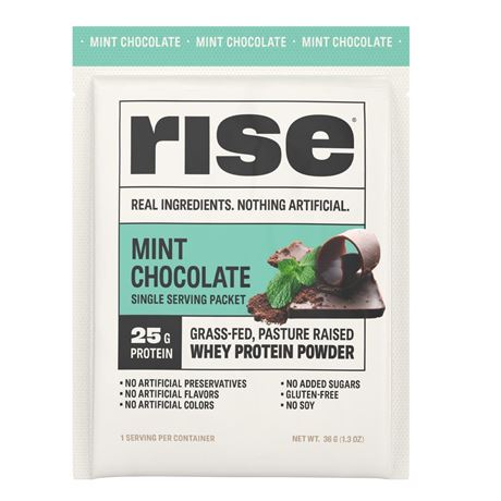 Rise Grass-Fed Whey Protein Powder - Mint Chocolate | 25g Protein No Artificial