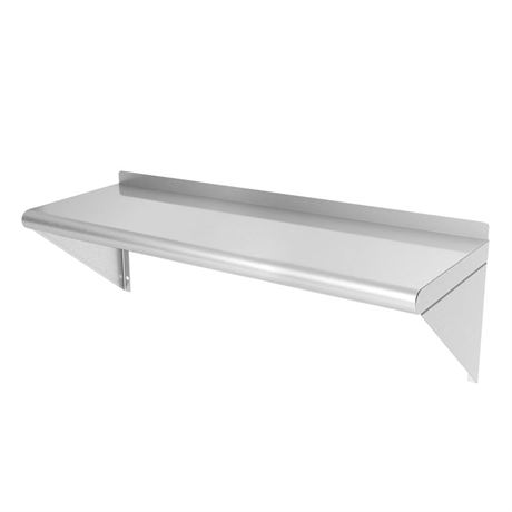 Stainless Steel Wall Mount Shelf 12" x 36", NSF Commercial Floating Shelving
