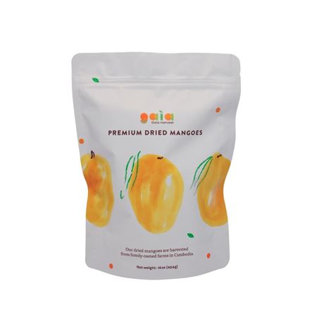 Gaia Harvest Dried Mango 16oz — Chewy & Sweet Mango Slices | Premium Cambodian