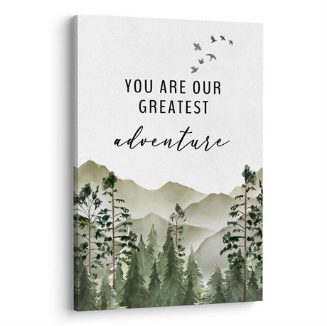 XWELLDAN You are Our Greatest Adventure Woodland Nursery Inspirational Wall Art