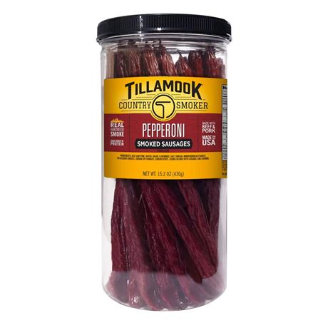 Tillamook Country Smoker Real Hardwood Smoked Sausages, Pepperoni, 15.2 Ounce