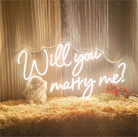 Will You Marry Me Neon Sign with Lights for Proposal Wedding Decorations，25.2