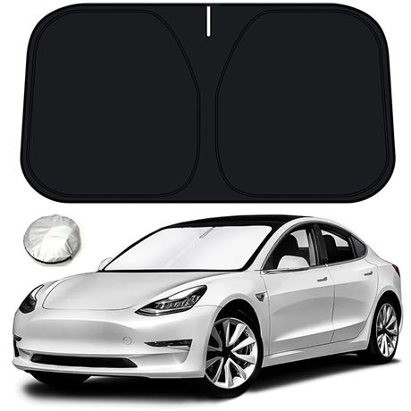 Bestview Windshield Sun Shade Compatible with 2016-2023 Tesla Model 3 Model Y