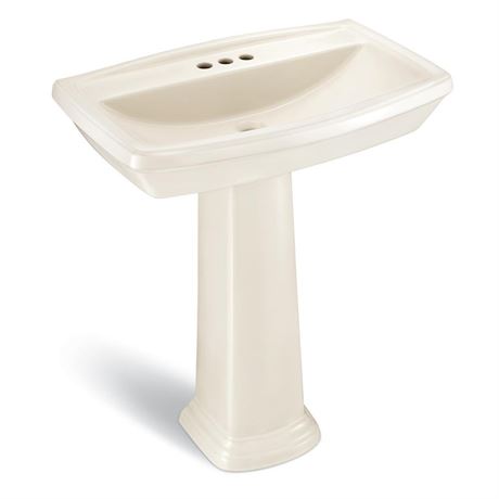 Glacier Bay Designer Series 30 in. Pedestal Sink Basin with 4 in. Faucet Center