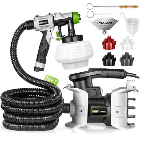 PHALANX 700W Electric Paint Sprayer with 10FT Air Hose, 1200ML, 4 Nozzles, 3
