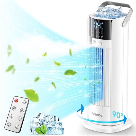 Portable Air Conditioner Tower Fan, 16" Evaporative Air Cooler with Remote, 90°