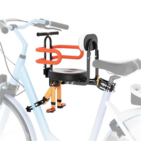 Child Bike Seat for Adult Bike,Retractable Baby Bike Seat Front Mounted for