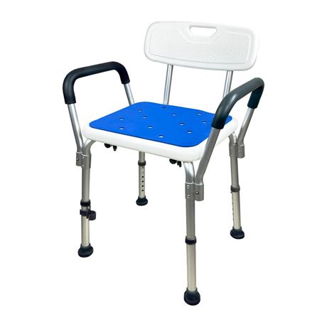 Shower Chair for Inside Shower Seat with Adjustable Height Padded Armrests