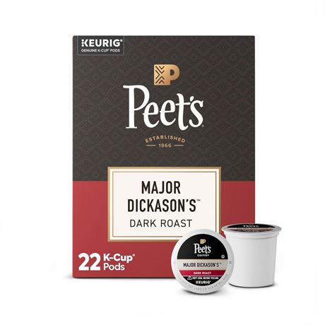 Peet's Coffee Major Dickason's Blend Premium Dark Roast Keurig K-Cup Coffee