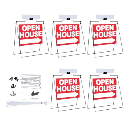 5 Pack 32'' x 28'' Open House Sign A Frame Stand, 5 Pack 24'' x 18'' Large