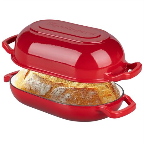 VORRINGARD Enameled Cast Iron Sourdough Bread Oven, Dutch Oven, Loaf Cast Iron