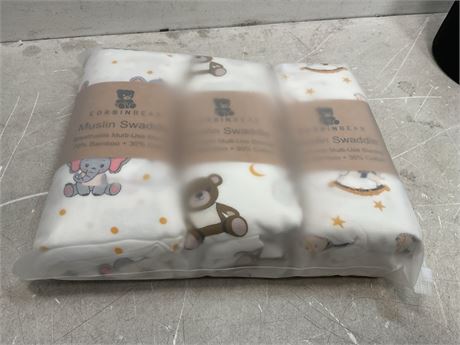 Corbinbear Muslin Swaddle Blankets, Baby Swaddling Wrap Nursery Blanket Unisex,