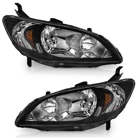 for 2004-2005 Honda Civic 2/4Door Headlights Assembly Replacement Pair Headlamp