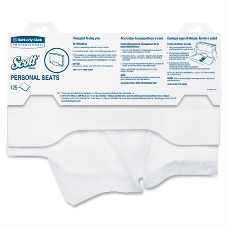 Kimberly Clark 7410 PE White Scott Personal Toilet Seat Cover - Case of 3000