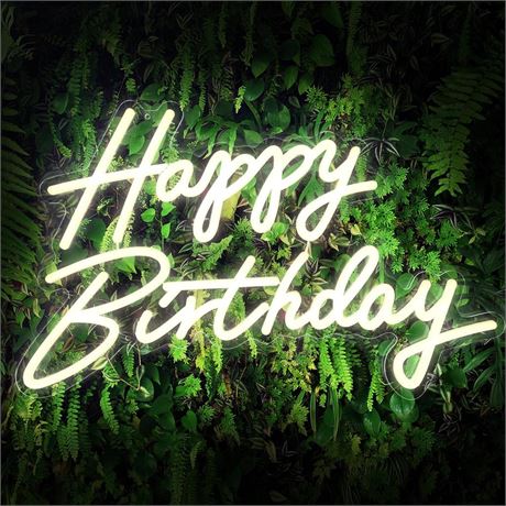 Happy Birthday Neon Sign Large Neon Happy Birthday Sign for Backdrop with