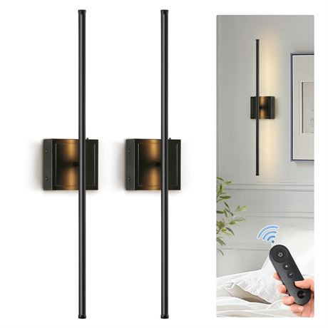 Battery Operated Wall Sconces set of 2, 6000mAh Rechargeable Wall Sconce not