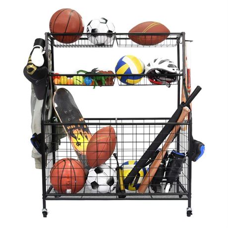 Kinghouse Garage Sports Equipment Organizer, Ball Storage Rack, Ball Storage
