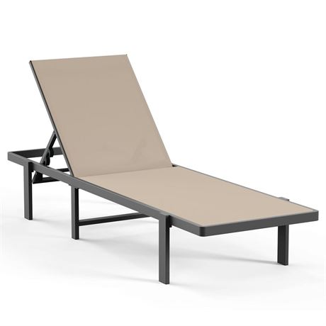 Aluminum Chaise Lounge Chair Outdoor, Patio Lounge Chair with Adjustable