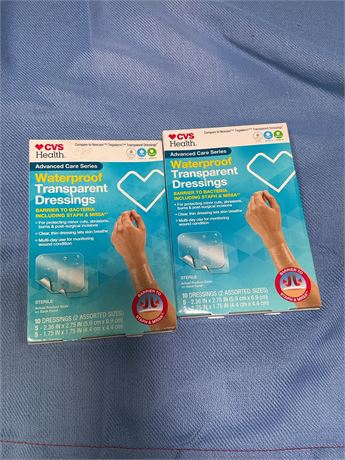 CVS health waterproof transparent dressings - 10count assorted sizes (2pack)
