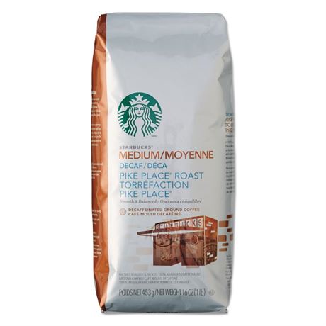 Starbucks  SBK12411962  Pike Place 1 Lb. Decaf Ground Coffee  6 count