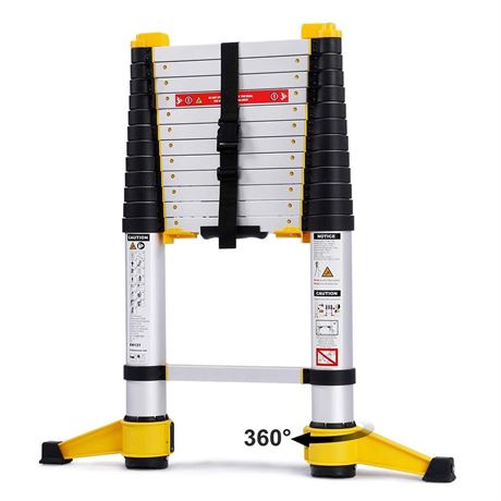 Telescoping Ladder 12.5ft, Aluminum Collapsible Telescopic Extension Ladders,