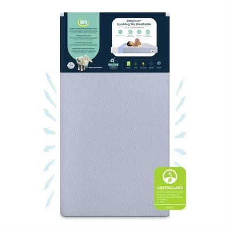 OFFSITE Serta SleepTrue Sparkling Sky Breathable Baby Bed Crib Mattress and