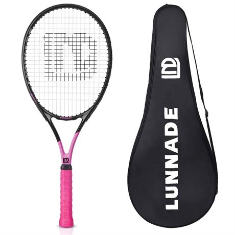 Adults Tennis Racket 27 Inch, Shockproof Carbon Fiber Tennis Racquet