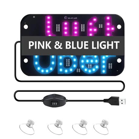 LED Light Sign for Car, Taxi Windshield Light Sign, USB Car LED Display with