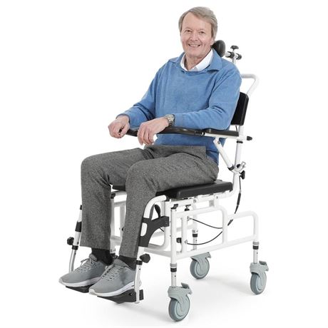 OasisSpace Personal Mobility Assist Bedside Commode Toilet Chair, Tilt Shower