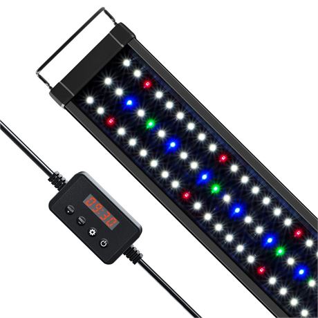 NICREW ClassicLED Plus LED Aquarium Light with Timer, 27 Watts, for 36 to 48
