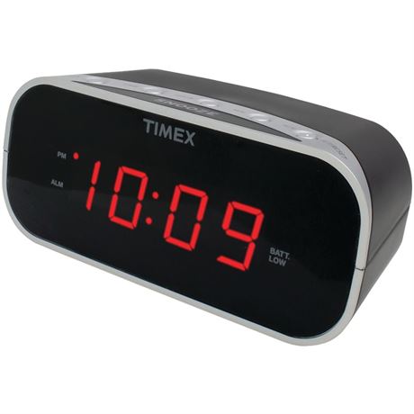 Timex Alarm Clock with 0.7" Red Display Black