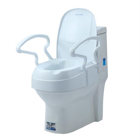 Raised Toilet Seat with Handles, Adjustable Height, Add 5.5 inches,Elongated