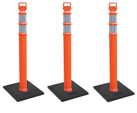 Cortina EZ Grab Delineator 45" Post, 3" Hip Collars with 10 lb Base,