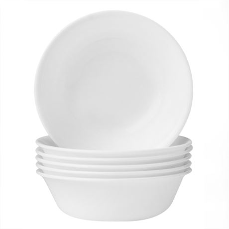 Corelle Winter Frost White 18 oz Soup Bowls Set (Set of 6)