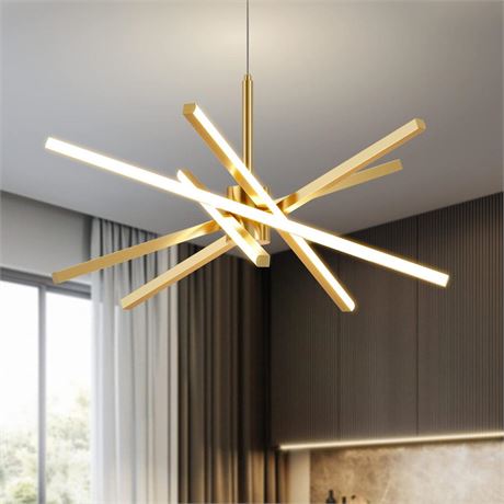 Modern Sputnik Chandelier Ceiling 82W LED Gold Pendant Light Embedded Mount