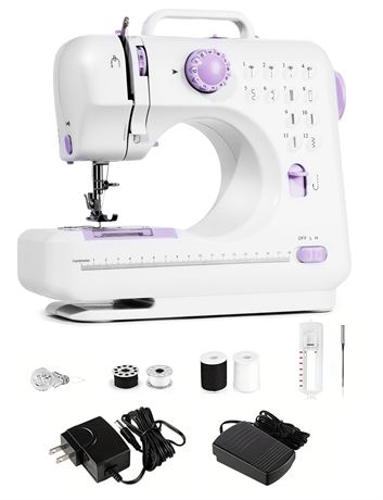 Portable Sewing Machine for Beginners, Mini Electric Sewing Machine with 12