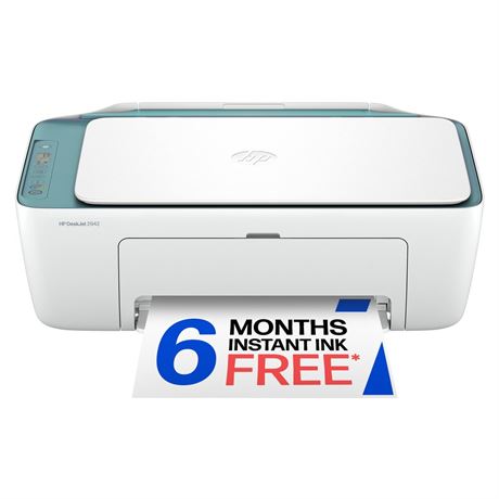 HP DeskJet 2942 Wireless All-in-One Color Inkjet Printer, 6 Months Free Instant