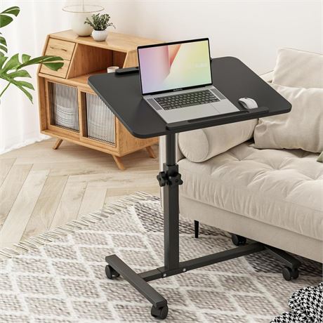 Bed Desk Adjustable Overbed Bedside Table Rolling Laptop Tray Desk Cart Height