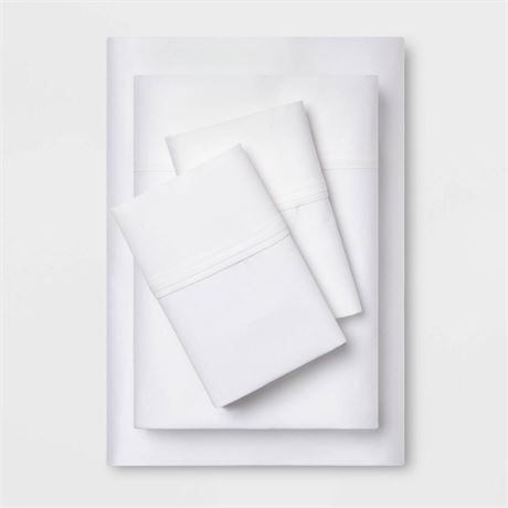 King Solid Performance 400 Thread Count Sheet Set White - Threshold™